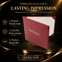Porta Diplomas Personalizado con Logotipo en Lámina Dorada, Tamaño A4 8.5x11 11x14, Funda para Certificado de Graduación