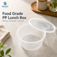 Boîte à lunch jetable écologique en PP avec couvercle, capacité 1000 ml, logo personnalisé, micro-ondable, anti-fuite, compatible congélateur, pour hamburger, nouilles, pizza