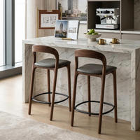 Tabouret de bar moderne à dossier haut en bois de frêne pour hôtel et restaurant, mobilier de bar, chaise de bar, tabouret haut