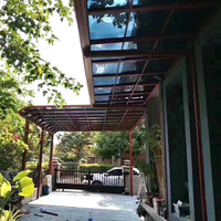 Revêtement extérieur imperméable de patio d'auvent de balcon d'auvent de polycarbonate de cadre en aluminium