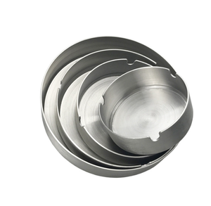 Cendrier rond en acier inoxydable personnalisé DFA1210, plaque en métal, logo personnalisé par laser ou impression sur soie - Product Image 2