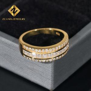 Anillo Zuanfa Estilo Hip Hop para Hombre, Plata de Ley 925, Anillo con Incrustaciones de Moissanita VVS, Chapado en Oro de 18K, Anillo de Moissanita Personalizado - Product Image 6