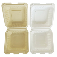 Contenants alimentaires jetables biodégradables et écologiques en MFPP, fabriqués en Chine, compatibles micro-ondes, sans BPA, type boîte à clapet
