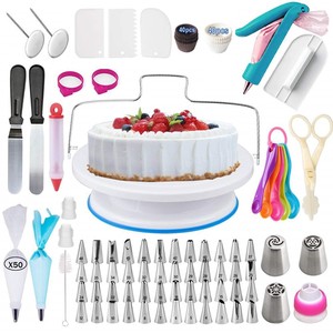 Yüksek Kaliteli Pasta Süsleme Aletleri Seti, Kalın Silikon Torbalar ve Ağır Krema Sıkıştırıcıları için Profesyonel Güçlü Bağlantı Elemanları ile - Product Image 1