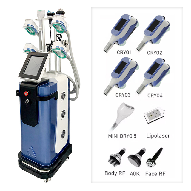 9in1 Cryo Slim Whitening Cryotherapy Machine Body Contouring Jade Roller Eye Care Chin Handle Commercial Home Use Body Massage