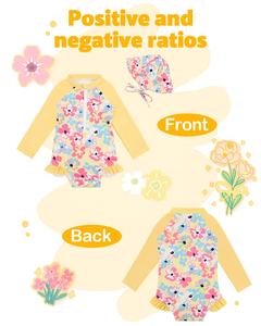 <span class=keywords><strong>Maillot</strong></span> <span class=keywords><strong>de</strong></span> <span class=keywords><strong>bain</strong></span> une pièce à manches longues pour fille, ensemble <span class=keywords><strong>de</strong></span> protection solaire UPF 50+, <span class=keywords><strong>maillot</strong></span> <span class=keywords><strong>de</strong></span> <span class=keywords><strong>bain</strong></span> pour fille 3M-4T, OEM ODM acceptable - Product Image 3