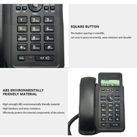PEAKSOUND Téléphone filaire d'identification de l'appelant analogique P-999C avec affichage numérique mural et bureau pour chambres d'hôtel bureaux lignes fixes