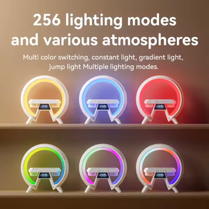 Factory Wholesale Shape 3 in 1 Wireless Charger Lamp Speaker Wireless Charger With Speaker Light and <b>Clock</b> Transparent Speaker - Product Image 2