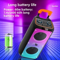 Enceinte portable de fête BK-1030 double 10 pouces avec chariot, deux micros sans fil, système audio LED RVB complet 40W