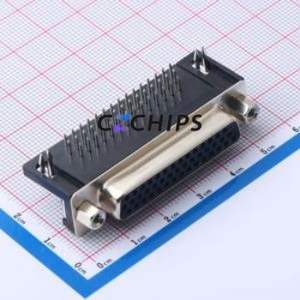 DS1038-44FBNSIA74-0CC D-Sub/VGA Connector Bent Lead Through Hole Connector High Density D-Sub Female 44P Right Angle Insert - Product Image 1