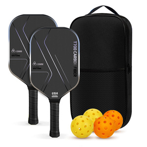 Ensemble de raquettes de pickleball en fibre de carbone T700 avec balles et sac de transport pour l'entraînement - Product Image 1