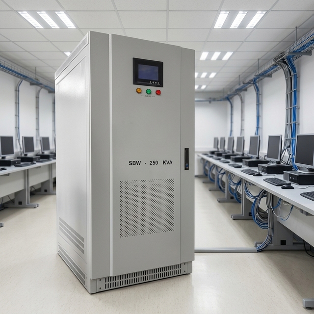 Three Phase Automatic Voltage Regulator 240v-456v 250kva High-precision Carbon Brush Stabilizer