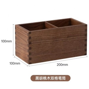 İskandinav tarzı katı siyah ceviz ahşap kalemlik uzaktan kumanda saklama kutusu işık lüks <span class=keywords><strong>PC</strong></span> ofis organizatör masası oturma odası için - Product Image 3