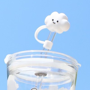 Hot Bán Tái Sử Dụng 3D Silicone Rơm Bìa Cap Dễ Thương Động Vật Đầy Màu Sắc Cup Hình Dạng Đám Mây 10Mm Rơm Topper Cho Stanley Cup Phụ Kiện - Product Image 2