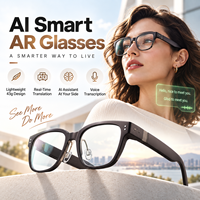 Lunettes intelligentes AR avec écran à guide d'ondes couleur, cadre en ABS, commande par bouton tactile, offrant une traduction en temps réel et une navigation