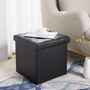 Square Customizable Upholstered Foldable <strong>Storage</strong> Ottoman <strong>Bench</strong> Bedroom <strong>Bench</strong> <strong>With</strong> <strong>Storage</strong> - Product Image 2