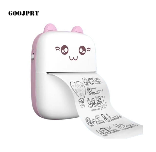 Portable Thermal Printer Mini Pocket Wireless Smart Handheld Card Sticker Mobile Phone BT Inkless Printing Words with Blue Tooth