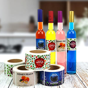 Rouleau d'étiquettes en papier enduit personnalisé, estampage à <span class=keywords><strong>chaud</strong></span>, impression couleur complète, autocollant permanent pour les boissons aromatisées au vin de fruits - Product Image 6