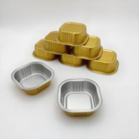 Barquette carrée de luxe en aluminium épais avec feuille d'or, jetable, pour riz cuit au four, desserts, gâteaux, barbecue