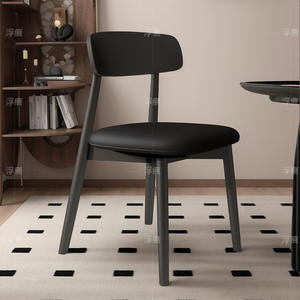 Chaise de salle à manger en bois massif nordique, assise rembourrée, design moderne pour la salle à manger à domicile - Product Image 4