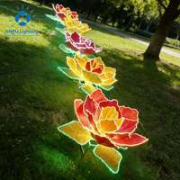 Anpu Lighting - Guirnalda de Luces LED RGB Gigantes con Motivo Floral, Luces de Colores Cambiantes, Resistentes al Agua para Exteriores, Decoración Navideña/Halloween para el Hogar y el Jardín