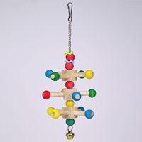 Jouets écologiques pour oiseaux Willoughby WY-10 : Perles en bois rotatives colorées pour le divertissement et le soulagement de l'ennui des perroquets