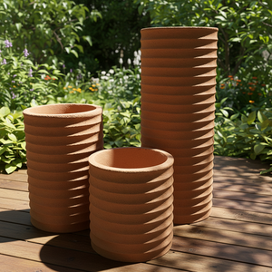 Vaso Fioriera <span class=keywords><strong>in</strong></span> Fibra di Vetro Intagliato a Mano dal Design Moderno e Semplice, per Interni ed Esterni, Ecologico e Biodegradabile, per Casa, Giardino, Hotel, <span class=keywords><strong>Pavimento</strong></span> - Product Image 2