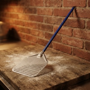 Pala para <span class=keywords><strong>Pizza</strong></span> Rectangular de Aluminio Perforada Azzurra Pro BluePerf, Herramienta Profesional para <span class=keywords><strong>Pizza</strong></span>, Pala de Precisión con Mango Azul - Product Image 3