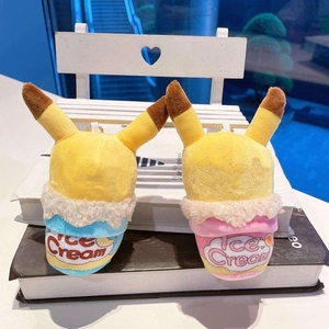 Porte-clés en peluche doux Pekachu à oreilles de 12 cm (4 pouces) style crème glacée, idéal pour l'été, vente en gros pour distributeurs automatiques de jouets <span class=keywords><strong>Pokémon</strong></span> - Product Image 4