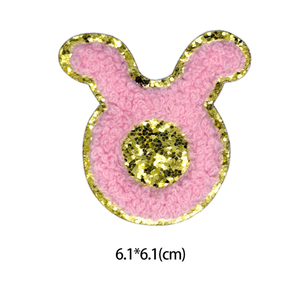 Purpurina Chenille doce signos del zodiaco parches autoadhesivos para accesorios de bolsa DIY - Product Image 5