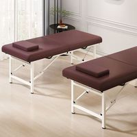 Avec table de massage pliable en métal en cuir synthétique Hôtel Sober Portable en alliage d'aluminium Salon de beauté Lit à cils Lit spécial Spa
