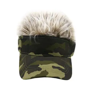 가짜 가발 정점 조절 야구 모자 가짜 머리 재미 골프 모자 태양 바이저 모자