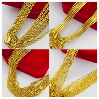 Collier Chaîne Maillon Pur Minimaliste Plaqué Or 24 Carats Couleur Cuivre en Gros de Dubaï XUPING