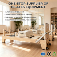 Ensemble complet de cinq pièces pour Pilates et musculation : Lit coulissant en bois d'érable, lit en bois massif, Reformer Pilates