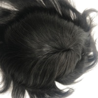 Mono fino de P1-3-5 para hombre, tupé de poliéster, mono frontal, peluca de cabello humano