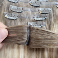 2025 Clip en PU sans couture dans l'extension Double dessiné 16 pouces-24 pouces Cuticule Remy Hair
