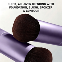 Ensemble de pinceaux de maquillage Lilac Skies Cloud-Skin Base 2 pièces, ensemble de pinceaux pour fond de teint et éponge de mélange pour une couverture de fond de teint lisse