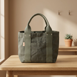 Women's Premium <b>Canvas</b> Tote <b>Bag</b> with <b>Drawstring</b> & Rope Handles for Exhibition & Retail Use-OEM for Global Bulk Buyers - Product Image 1