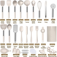 TOALLWIN Outils et Gadgets de Cuisine, Ustensiles de Cuisine en Silicone, Ensemble d'Ustensiles de Cuisine en Silicone Résistant à la Chaleur