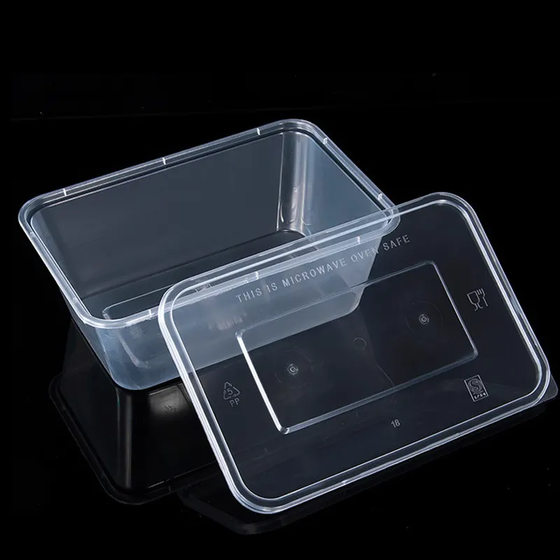 lunch box Disposable Food Container PP plastic box with lid 750ml transparent for dinner