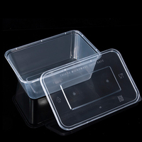 Boîte à lunch Récipient alimentaire jetable Boîte en plastique PP avec couvercle 750 ml Transparent pour le dîner