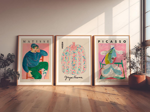 HAOWAI OEMODM 3 pièces d'impressions murales, Henri <span class=keywords><strong>Matisse</strong></span>, Pablo Picasso, Yayoi Kusama, Maîtres modernes, <span class=keywords><strong>Exposition</strong></span> de pastels, Décoration intérieure - Product Image 4