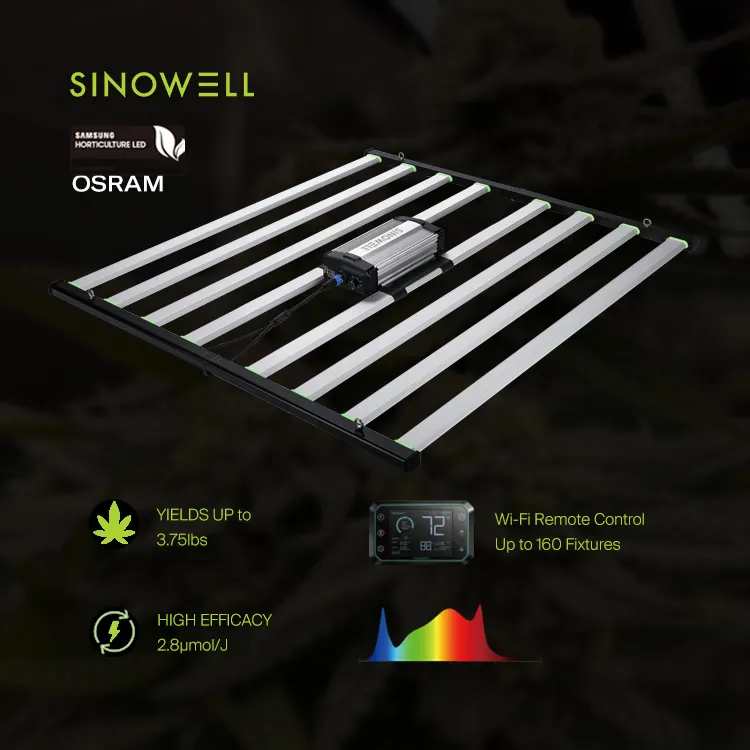 SINOWELL US CA TH Stock 4x6 4x4 Yields up to 4 Lbs Lm301h Lm301b Dimmable Full Spectrum LED Grow Light