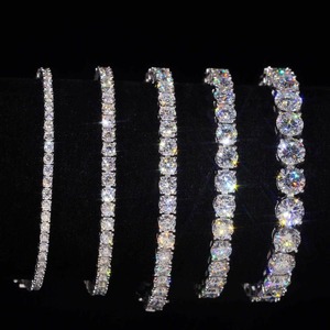 Bracelet en argent sterling 925 personnalisé en gros, test diamant, moissanite, chaîne à maillons glacés, hip hop, bijoux fins pour hommes et femmes - Product Image 1