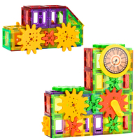 Set Puzzle magnetik mainan roda gigi, mainan Puzzle blok bangunan magnetik umur 3-6 tahun
