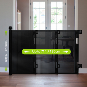 Barrière de sécurité pour enfants réglable en <span class=keywords><strong>largeur</strong></span>, barrière de sécurité rétractable en maille pour bébé, ensemble pour la cuisine, PVC ABS - Product Image 2