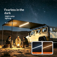 Auvent latéral de camping en alliage d'aluminium, directement de l'usine, pour voiture tout-terrain, avec bande LED occultante anti-UV et imperméable pour SUV/VR