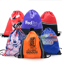 Sac à dos à cordon en nylon 210D personnalisé, multicolore, économique, de haute qualité, recyclé, résistant et bon marché