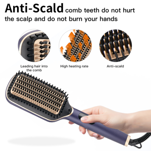 <span class=keywords><strong>Brosse</strong></span> <span class=keywords><strong>lissante</strong></span> professionnelle PRITECH, peigne lissant ionique avec revêtement céramique, chaleur 230°C, fer à lisser électrique PTC - Product Image 5