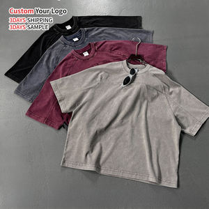 เสื้อยืดโอเวอร์ไซส์คุณภาพสูง หนานุ่ม สไตล์วินเทจ ล้างสีแบบแอซิดวอช สตรีทแวร์ ผ้าฝ้ายถัก 100% ป้องกันการเป็นขุย สำหรับผู้ชาย - Product Image 2